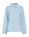 Take-two Woman Shirt Sky Blue Size Xl Cotton, Elastane