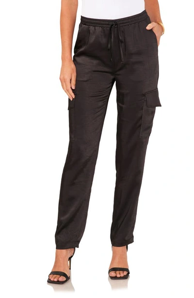 Vince Camuto Drawstring Cargo Trousers In Rich Black