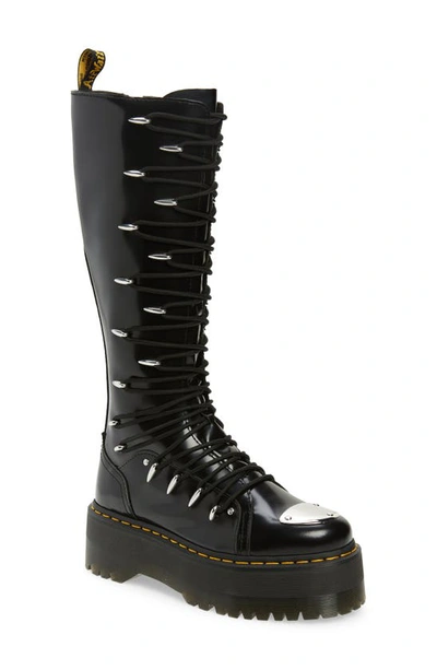 Dr. Martens' 1b60 Max Lace Up Knee High Platform Boots In Black Buttero