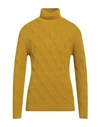 Kangra Cashmere Kangra Man Turtleneck Mustard Size 42 Wool In Yellow