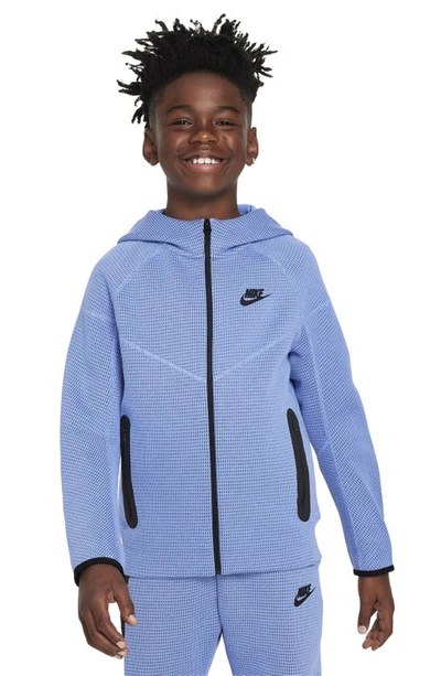 Nike Sportswear Tech Fleece Big Kids' (boy's) Winterized Full-zip Hoodie In Blue
