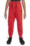 Nike Sportswear Tech Fleece Big Kids Pants In University Red/ Red/ Black