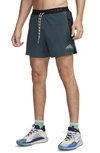 Nike Men's Trail Second Sunrise Dri-fit 5" Brief-lined Running Shorts In Green