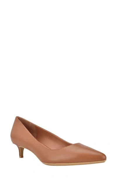 Calvin Klein Gayle Womens Leather Pointed Toe Heels In Nude Leather