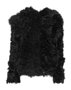 Dfour Woman Jacket Black Size M Shearling In Black