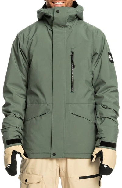 Quiksilver Mission Solid Waterproof Jacket In Laurel Wreath