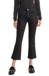 Frame Le Crop High Waist Raw Hem Mini Bootcut Jeans In Houndstooth Shine