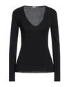 Jil Sander Woman Sweater Black Size 2 Viscose, Polyester