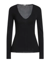 Jil Sander Woman Sweater Black Size 2 Viscose, Polyester In Black