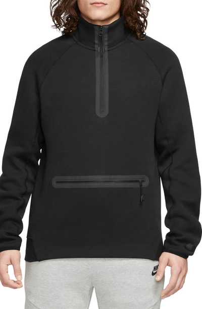 Nike Men's  Sportswear Tech Fleece 1/2-zip Sweatshirt In Black