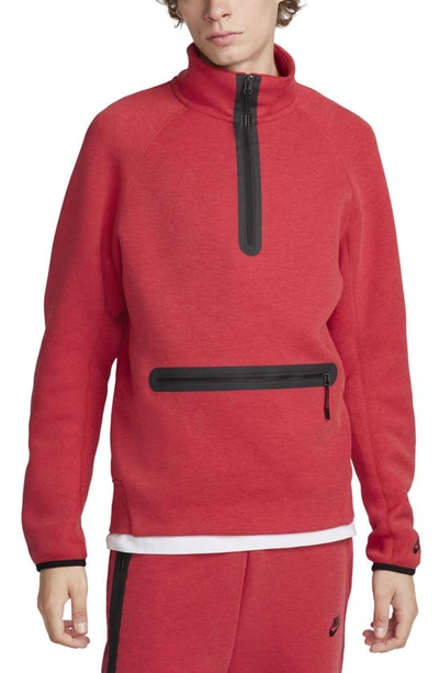 Nike Men's  Sportswear Tech Fleece 1/2-zip Sweatshirt In Red