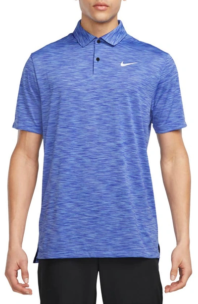 Nike Dri-fit Tour Space Dye Performance Golf Polo In Blue
