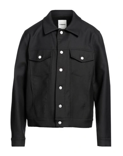 Sandro Man Jacket Black Size Xl Wool, Polyester