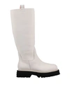 Barracuda Woman Knee Boots Off White Size 9 Soft Leather In Off White