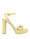 Gianvito Rossi Woman Sandals Acid Green Size 5.5 Soft Leather In Green