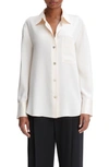 Vince Relaxed Fit Long Sleeve Silk Shirt In Chiffon