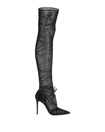 Gianvito Rossi Woman Boot Black Size 11 Soft Leather, Textile Fibers