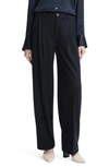 Vince Cozy Pleated Wool Blend Pants In Coastal