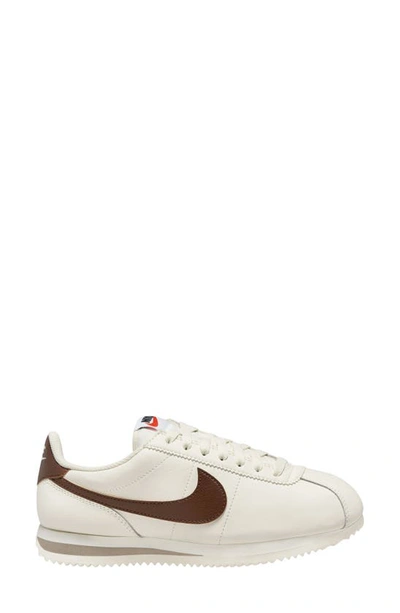 Nike Women's Cortez Leather Shoes In White/silver