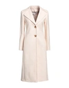 La Fille Des Fleurs Woman Coat Cream Size S Cotton, Polyester, Elastane In White