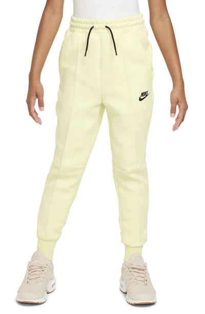 Nike Sportswear Tech Fleece Big Kids' (girls') Jogger Pants In Luminous Green/black/black