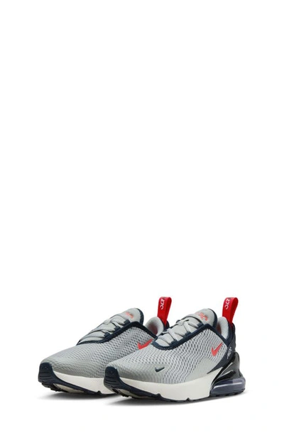 Nike Kids' Air Max 270 Sneaker In Light Smoke Grey/dark Obsidian/phantom/bright Crimson