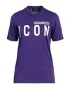 Dsquared2 Woman T-shirt Purple Size Xs Cotton
