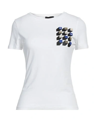 Emporio Armani Woman T-shirt White Size 4 Cotton, Elastane