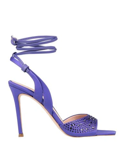 Liu •jo Woman Sandals Purple Size 10 Textile Fibers