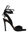 Liu •jo Leonie Hanne X  Woman Sandals Black Size 10 Textile Fibers