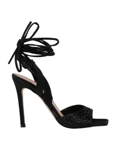 Liu •jo Woman Sandals Black Size 7 Textile Fibers