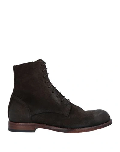 Mattia Capezzani Man Ankle Boots Black Size 11 Soft Leather In Brown