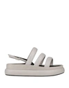 POESIE VENEZIANE POESIE VENEZIANE WOMAN SANDALS LIGHT GREY SIZE 8 SOFT LEATHER