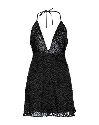 Saint Laurent Halterneck Minidress In Black