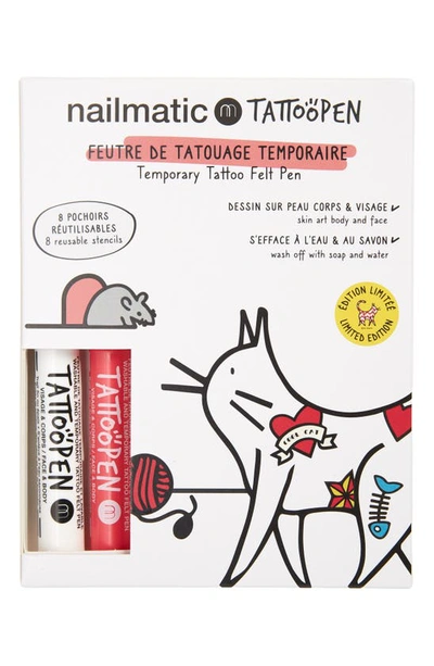 Nailmatic Kids' Cat Theme Washable Tattoo Pens In Asst