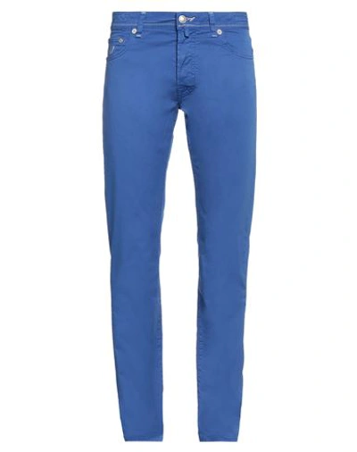 Jacob Cohёn Man Pants Bright Blue Size 33 Cotton, Elastane In Blue