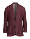 Lardini Man Blazer Deep Purple Size 46 Silk, Linen, Wool