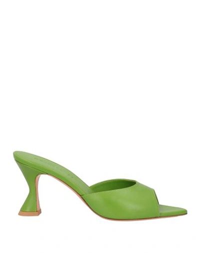 Deimille Woman Sandals Acid Green Size 7 Soft Leather