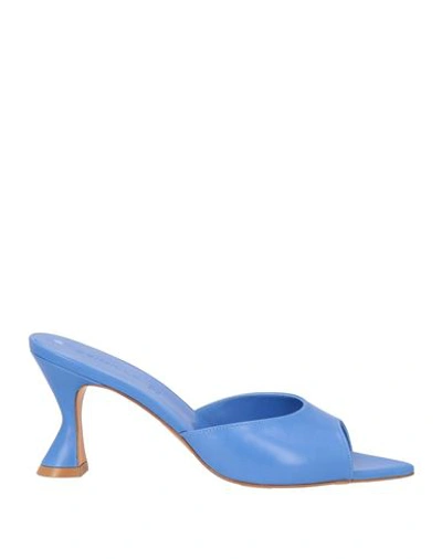 Deimille Woman Sandals Blue Size 7 Soft Leather