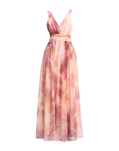 Sologioie Woman Long Dress Pastel Pink Size 4 Polyester