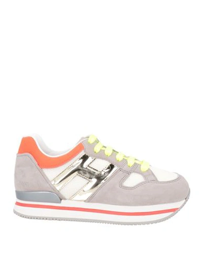 Hogan Woman Sneakers Grey Size 4.5 Leather, Textile Fibers