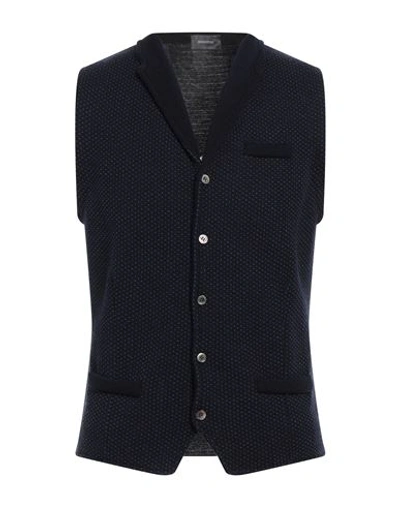 Rossopuro Man Vest Midnight Blue Size Xl Wool