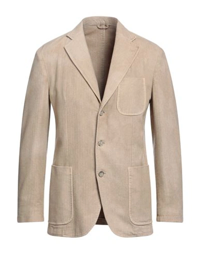 Lubiam Man Blazer Beige Size 40 Cotton, Wool, Polyamide