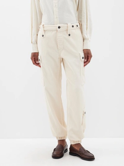Fortela Jodi/t Cotton-corduroy Cargo Trousers In Off White
