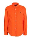 Polo Ralph Lauren Slim Fit Corduroy Shirt Man Shirt Orange Size Xxl Cotton