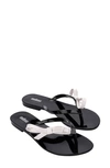 Melissa Women's Mel Slip On Bow Thong Sandals In Black/white