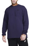 Nike Men's  Sportswear Premium Essentials Long-sleeve Pocket T-shirt In Purple