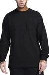 Nike Men's  Sportswear Premium Essentials Long-sleeve Pocket T-shirt In Black