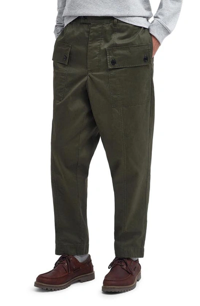 Barbour X Maison Kitsuné Cotton Twill Cargo Pants In Uniform Green