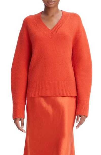 Vince Dropped Shoulder Sweater In Vermillion